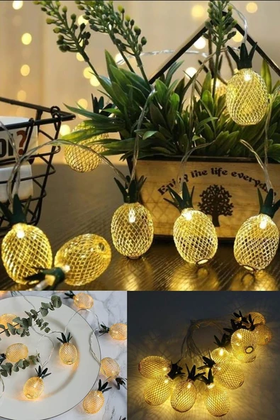 2m 10 Led Pilli 2 Kademeli Ananas Led Işık ürün görseli 1