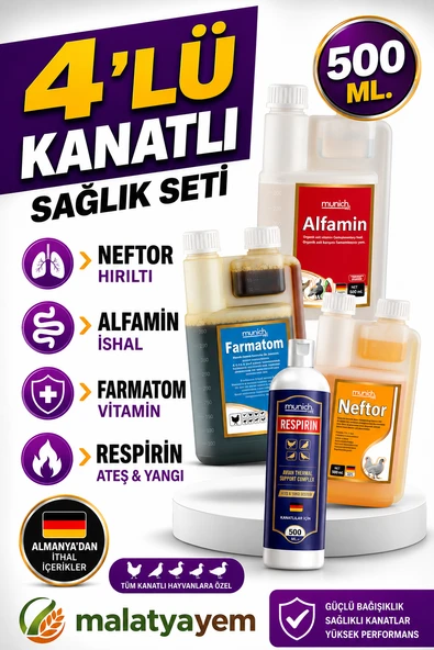 Munich Vet 4'lü Kanatlı Set 500 ml Neftor, Alfamin, Farmatom, Respirin ürün görseli 1