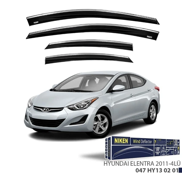 Niken Hyundai Elantra Cam Rüzgarlığı Kromlu 4'Lü 2011+ Sonrası ürün görseli 1