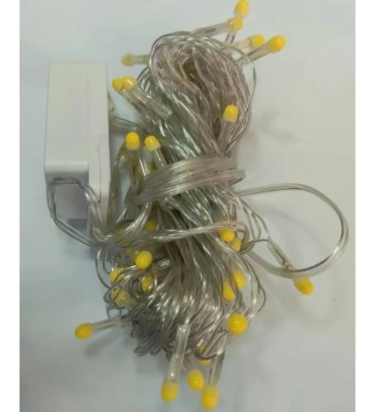 10m 100 Led Damla Uçlu Led Işık BEYAZ IŞIK Şeffaf Kablo ürün görseli 1