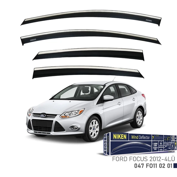 Niken Ford Focus 3 Cam Rüzgarlığı Kromlu 4'Lü 2012+ Sonrası ürün görseli 1