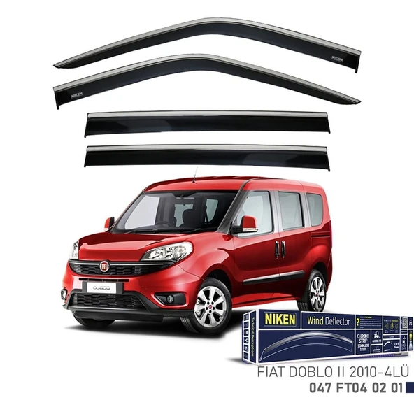 Niken Fiat Doblo Cam Rüzgarlığı Kromlu 4'Lü 2010+ Sonrası ürün görseli 1