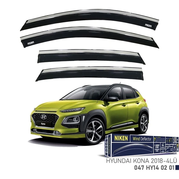 Niken Hyundai Kona Cam Rüzgarlığı Kromlu 4'Lü 2018+ Sonrası ürün görseli 1