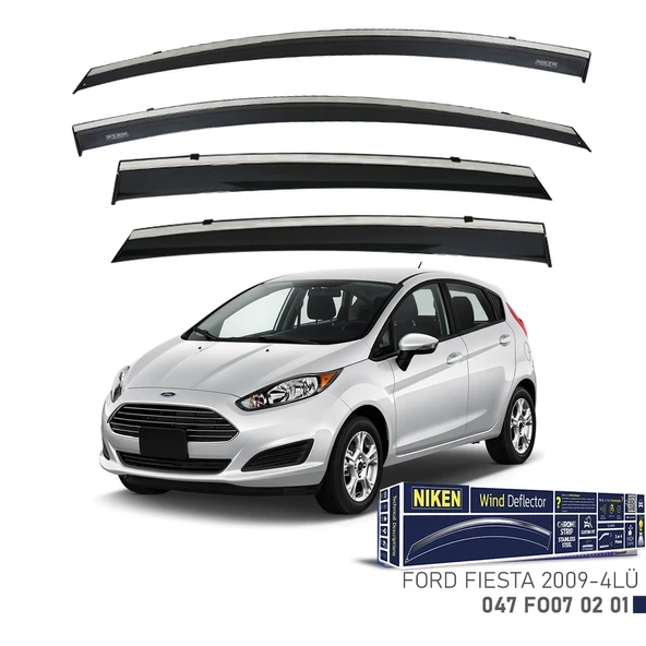 Niken Ford Fiesta Cam Rüzgarlığı Kromlu 2009- 4'Lü ürün görseli 1