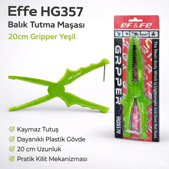 Effe HG357 Balık Tutma Maşası 20cm Gripper Yeşil ürün görseli 1