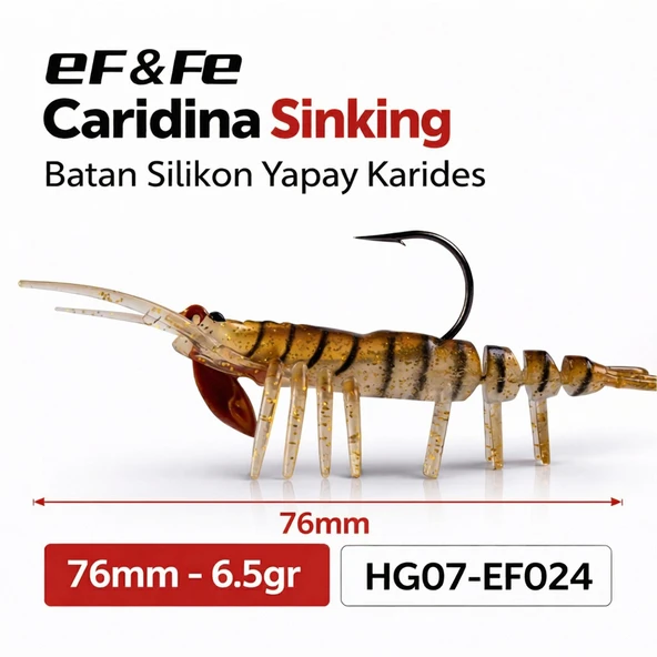 Effe Caridina Sinking Batan Silikon Yapay Karides 76mm 6.5gr HG07-EF024 ürün görseli 1