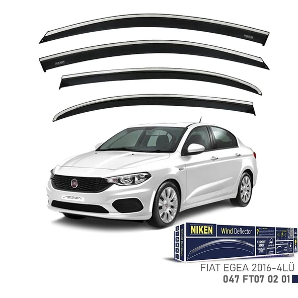 Niken Fiat Egea Cam Rüzgarlığı Kromlu 4'Lü 2016+ Sonrası ürün görseli 1