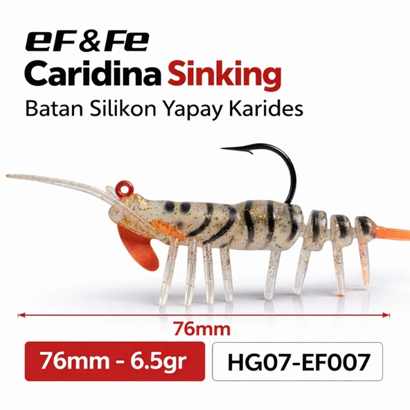 Effe Caridina Sinking Batan Silikon Yapay Karides 76mm 6.5gr HG07-EF007 ürün görseli 1
