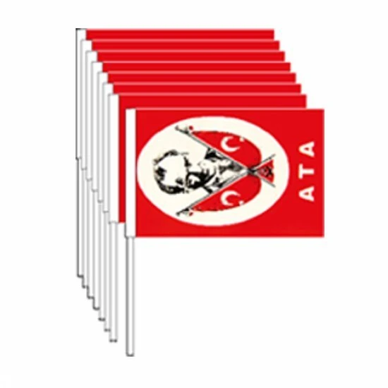 Vatan Sopalı Atalı Bayrak 30x45 (10 LU PAKET) ürün görseli 1