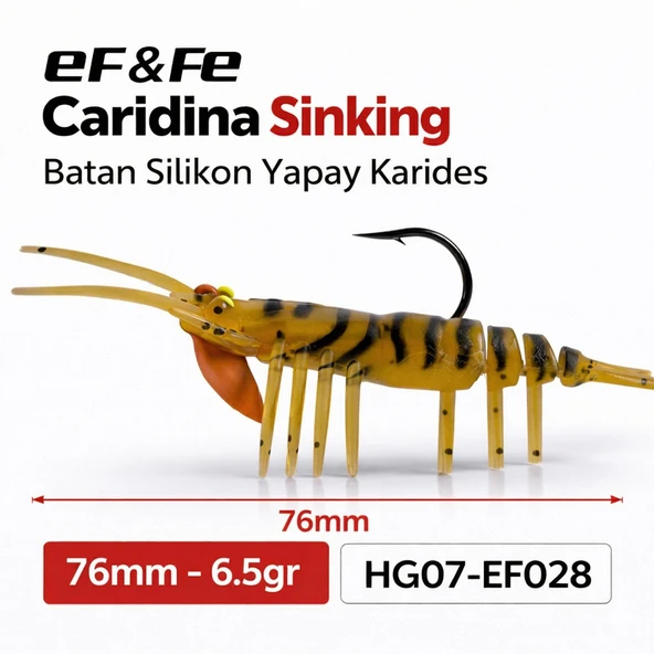 Effe Caridina Sinking Batan Silikon Yapay Karides 76mm 6.5gr HG07-EF028 ürün görseli 1