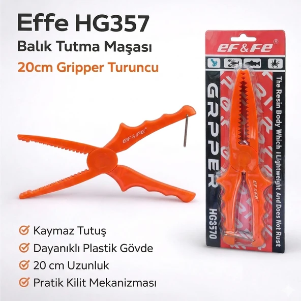 Effe HG357 Balık Tutma Maşası 20cm Gripper Turuncu ürün görseli 1