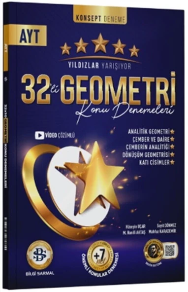 AYT Geometri 32 li Konu Denemeleri Yıldızlar Yarışıyor Bilgi Sarmal Yayınları ürün görseli 1
