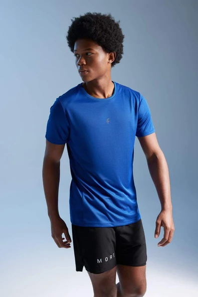 Defacto Slim Fit Dar Kesim Bisiklet Yaka Baskılı Sporcu Kısa Kollu Tişört X6142AZ23AU ürün görseli 1
