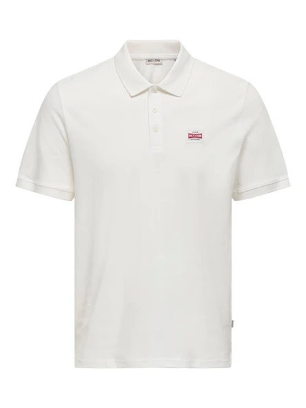 ONSDAWSON REG SS POLO SHIRT VD Cloud Dancer Cloud Dancer XL - Resim 3
