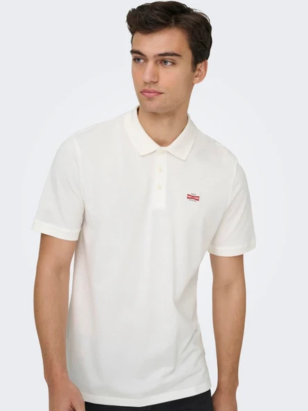 ONSDAWSON REG SS POLO SHIRT VD Cloud Dancer Cloud Dancer XL - Resim 7