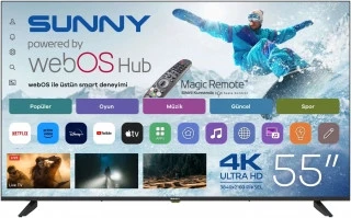 Sunny SN55UPRL Frameless 4K Ultra HD 55" 140 Ekran Uydu Alıcılı webOS Smart LED TV ürün görseli 1