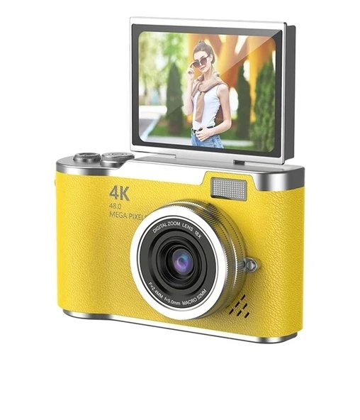 4k Dijital Retro Video Kamera 48mp 18x Zoom Flaşlı (32gb) Kart Dijital Vlog Fotoğraf  Makinesi Türkçe ürün görseli 1