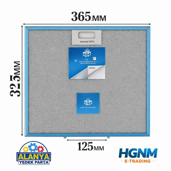 2 ADET Ferre Uyumlu Davlumbaz Yağ Filtresi 365x325mm Orta Ara 125mm Aspiratör Kaset Süzgeç Filtre Teli ürün görseli 1