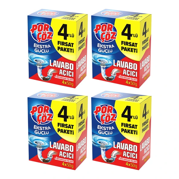 Porçöz Lavabo Açıcı Granül 4x50 gr x 4 Adet ürün görseli 1