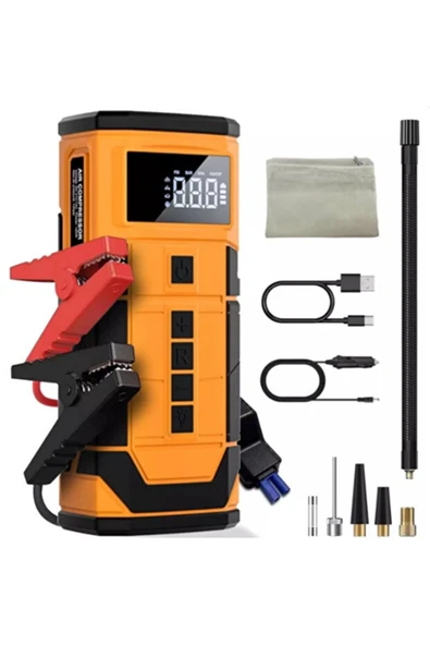 Taşınabilir Araç Akü Takviye Cihazı (Jump Starter) & 150 PSI Dijital Ekranlı Akıllı Hava Kompresörü ürün görseli 1