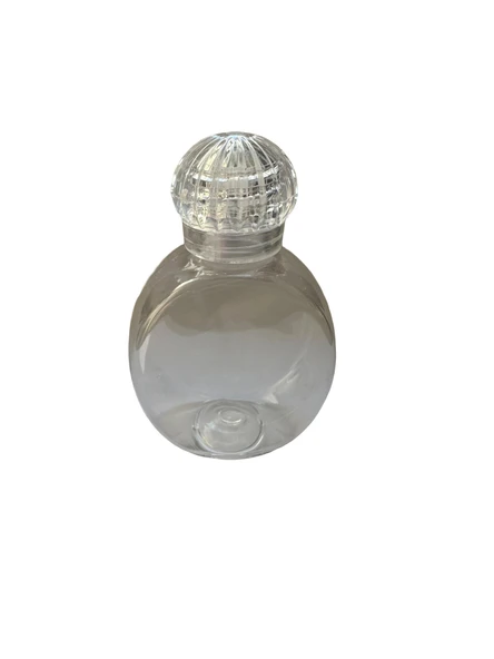 Doldurulabilir Plastik Şeffaf Kapaklı Tıpalı Kolonya Şişesi - 50 Ml. - 9 Cm. - 1 Adet ürün görseli 1