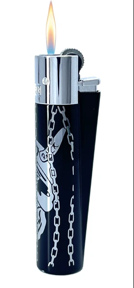 Clipper Deadly Chains Serisi Metal Çakmak - Silver - Resim 3