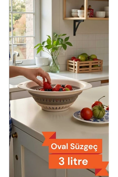 Katlanır Oval Süzgeç 3 Litre ürün görseli 1