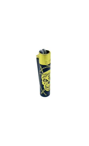 Clipper Deadly Chains Serisi Metal Çakmak - Gold - Resim 6