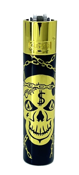 Clipper Deadly Chains Serisi Metal Çakmak - Gold - Resim 4