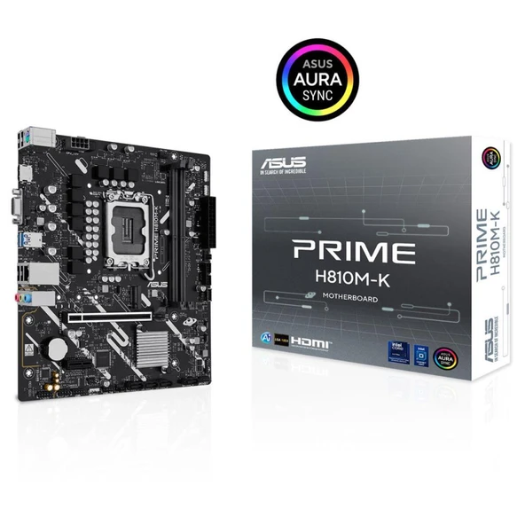 Asus PRIME H810M-K DDR5 M.2 USB3.2 HDMI/VGA PCI 4.0 Anakart ürün görseli 1