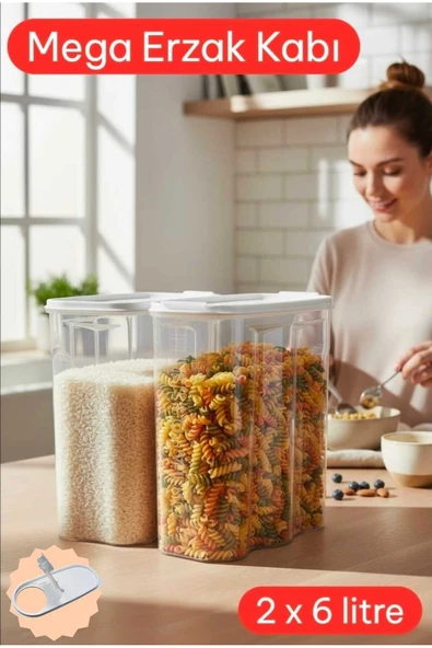 2 Adet Erzak Saklama Kabı - 6 Litre ürün görseli 1