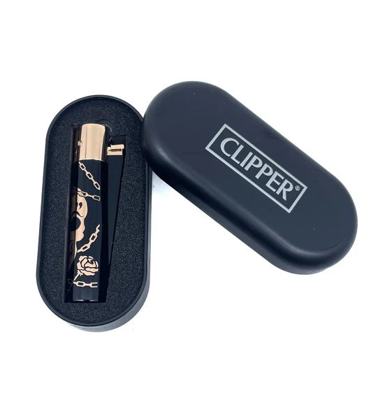 Clipper Deadly Chains Serisi Metal Çakmak - Rose Gold - Resim 5