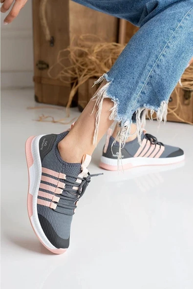 infinite8 Unisex Ortopedik, Triko Spor Ayakkabı Koşu Ve Yürüyüş Ayakkabısı Sneaker Füme ürün görseli 1