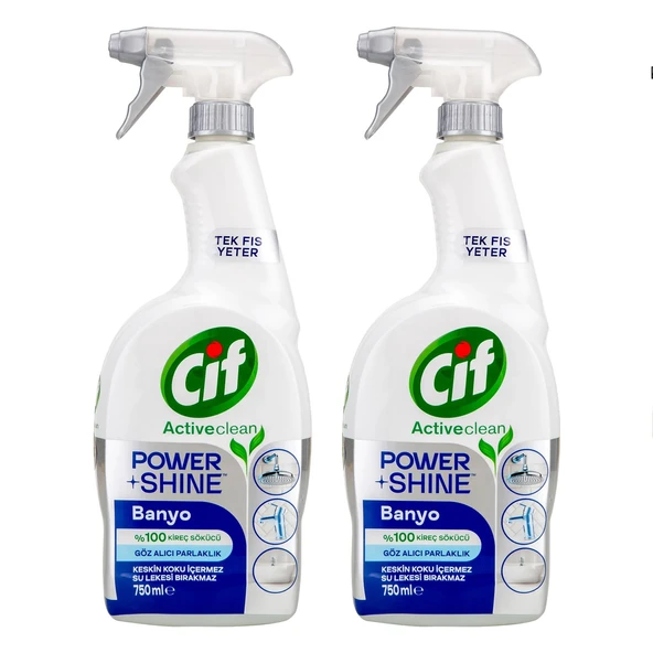 Cif Power Shine Banyo Kireç Sökücü 750 ml x 2 Adet ürün görseli 1