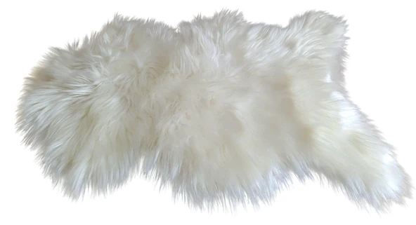Beyaz Peluş Post Halı 87x57 cm - Lüks Suni Kürk Dekoratif Örtü Kaymaz Taban ürün görseli 1