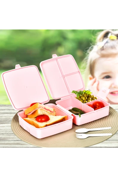 4 Bölmeli Taşınabilir Yemek Kabı - Beslenme Kabı - Lunch Box ürün görseli 1