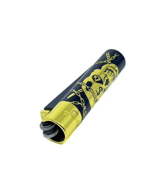 Clipper Deadly Chains Serisi Metal Çakmak - Gold - Resim 7