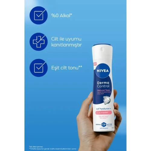 Nivea Derma Control Natural Tone Kadın Deodorant 150 Ml - Resim 2