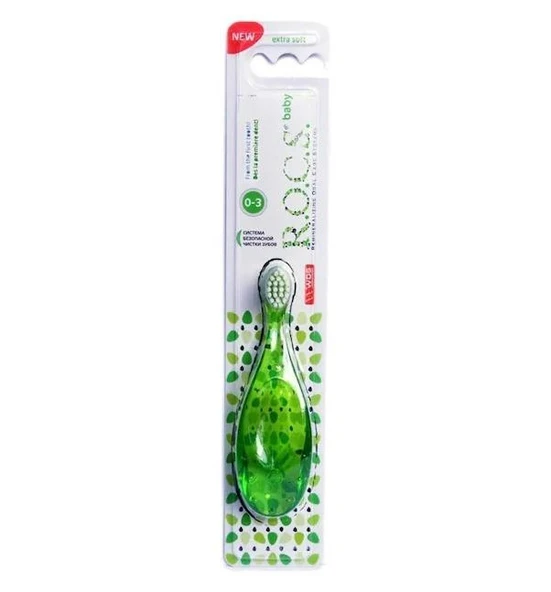 Rocs Baby 0-3 Yaş Bebekler İçin Extra Soft Diş Fırçası- Yeşil ürün görseli 1