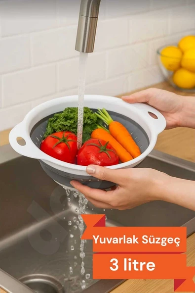 Katlanır Yuvarlak Süzgeç 3 Litre ürün görseli 1