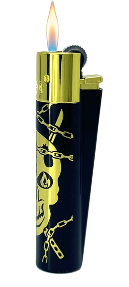 Clipper Deadly Chains Serisi Metal Çakmak - Gold - Resim 3