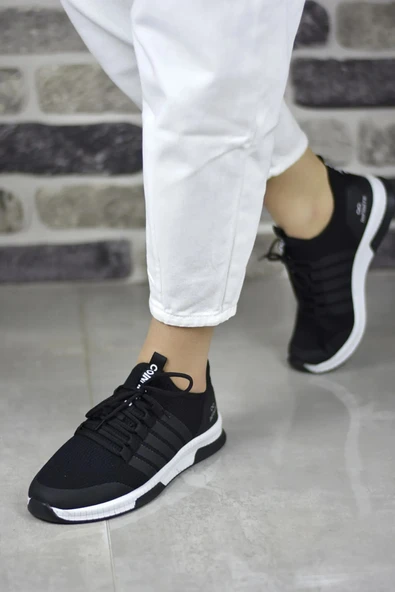 infinite8 Unisex Ortopedik, Triko Spor Ayakkabı Koşu Ve Yürüyüş Ayakkabısı Sneaker Siyah ürün görseli 1