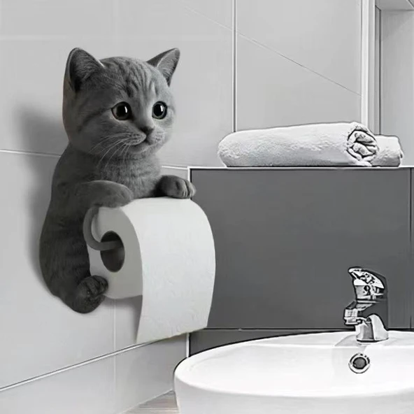 Kedi Tasarımlı Tuvalet Kağıtlığı ürün görseli 1