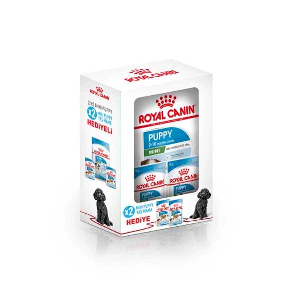 Mini Puppy Küçük Irk Yavru Köpek Maması 2 Kg + 2 Adet 85 Gr Pouch Konserve Yaş Mama Hediye ürün görseli 1