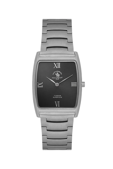 SANTA BARBARA POLO CLUB SB.4.10036-2 TİTANYUM SLIM İNCE DİKDÖRTGEN ERKEK KOL SAATİ ürün görseli 1