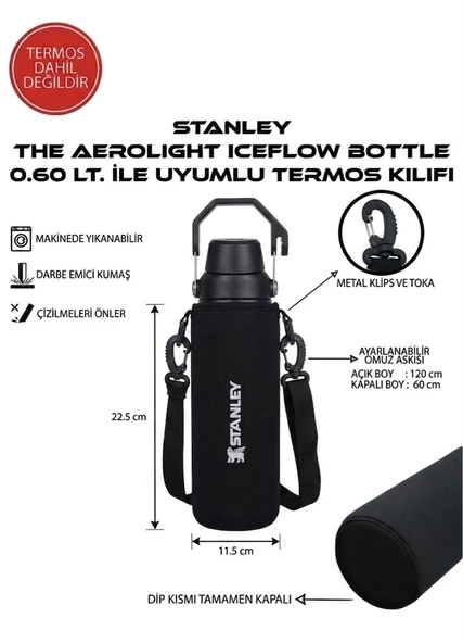 Safir Kamp Stanleye The Aerolight  Bottle  0.60 Lt ile Uyumlu Omuz Askılı Kılıf ürün görseli 1