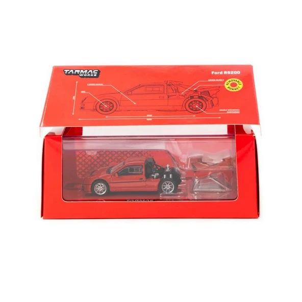 Tarmac Works 1/64 Ford RS200 Red - Resim 3