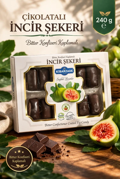 Kibarzade Çikolatalı Incir Şekeri 240 gr ürün görseli 1