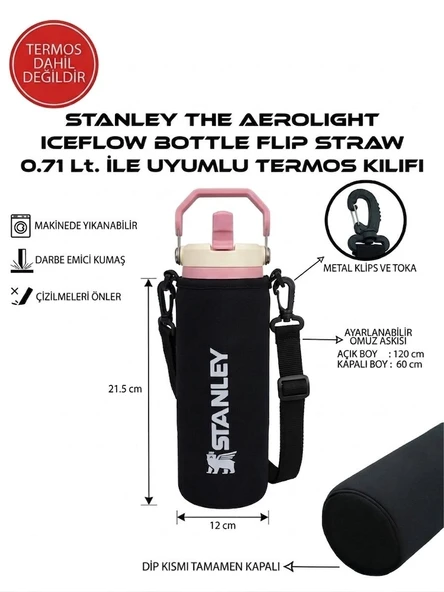 Safir Kamp Stanleye The Aerolight  Bottle Flip 0.71 Lt ile Uyumlu Omuz Askılı Kılıf ürün görseli 1