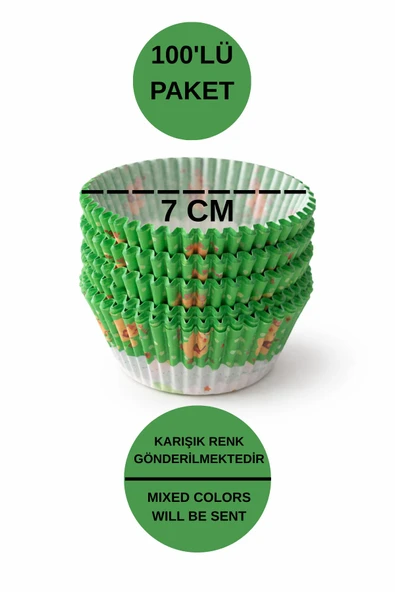 100 Adet Kağıt Kek Kapsülü | Muffin Cupcake Kek Kapsülü | 100'lü Kağıt Kek Kalıbı ürün görseli 1